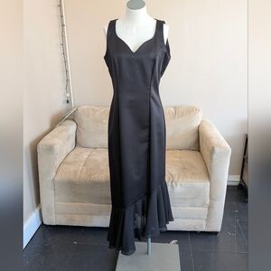 Elegant Black Satin Dress